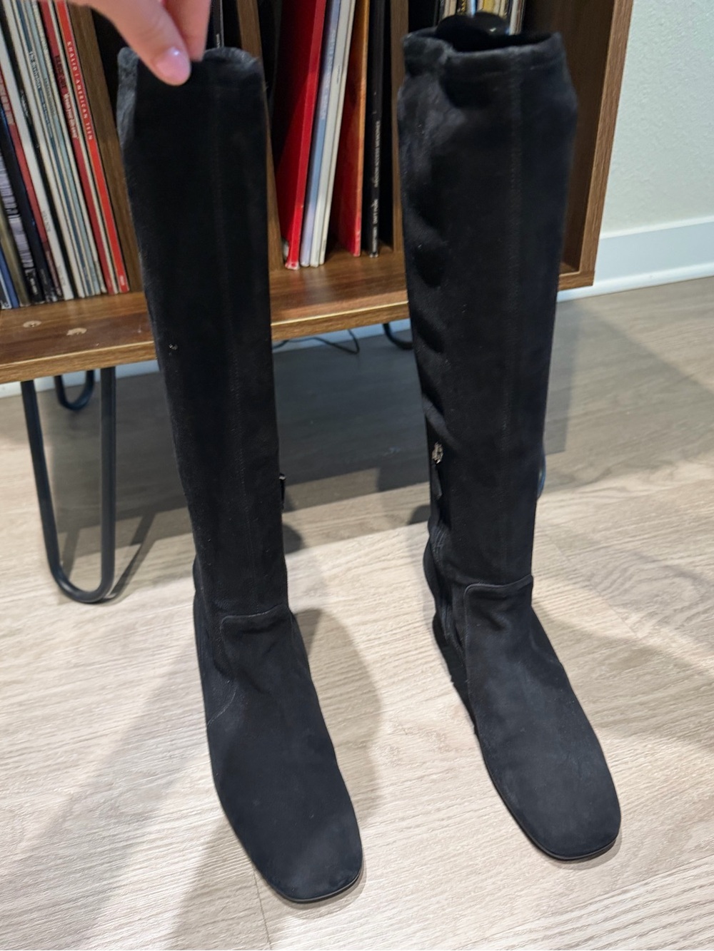 Prada Black Suede Knee High Boots - Picture 8 of 9